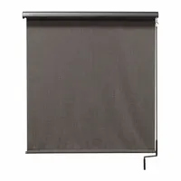 KEYSTONE FABRICS Sun Shade: Black/Gray/White, 8 ft Valence Wd, Pole and Crank, 92% UV Protection (MPN UP70.88.65)