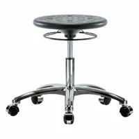 Cleanroom Stool: Polyurethane, Ht Range 16 1/4 in to 21 1/2 in, 13 in Seat Wd, 13 in Seat Dp, ISO 4 (MPN CLR-IPDHSO-CR-CC-BLK)