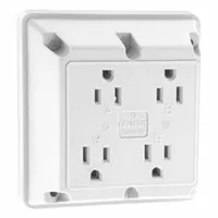 LEVITON Quadruplex Receptacle Outlet: Quad, 5-15, White, 125V AC, 15 A, 2 Pole / 3 Wire (MPN 1254-W)