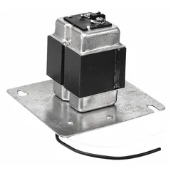 This metal transformer is a repair part for automatic flush valves, compatible with SLOAN Solenoid Flushometers. It supplies power to the solenoid for operation in toilet and urinal flush systems.