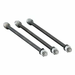 Tie rod kit for assembling and securing a three-section stack valve in hydraulic systems. Includes rods and hardware to clamp work sections together, ensuring alignment and leak-free operation.