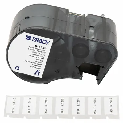 BRADY M5-17-351 Destructible Tamper-Indicating Precut Label Roll - Brady Destructible Tamper-Indicating Precut Label Rolls