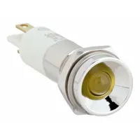 APPROVED VENDOR Protruding Panel Light: 10 mm Panel Mounting Hole Dia, LED, Yellow, Protruding Head (MPN 24M088)