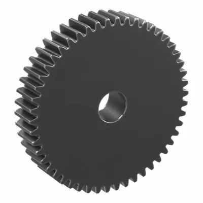 KHK GEARS Hubless Spur Gear: Module m 2, 50 Teeth, 18 mm Bore Dia, Black Oxide Coated Carbon Steel - Hubless Metric Spur Gears
