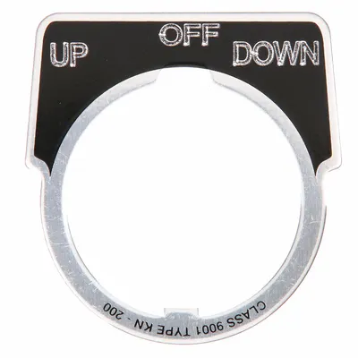 SCHNEIDER Legend Plate: 30 mm Panel Mounting Size, Half-Round - Push-Button Rings & Plates