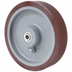 APPROVED VENDOR Polyurethane Tread on Iron Core Wheel, 6 in Diameter, 1 1/2 in Width, 1,600 lb Capacity, Red