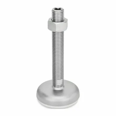 JW WINCO Male-End Leveling Mount: Swiveling Stud, 3/4"-10 Thread Size, 3.15 in - Non-Skid Male Leveling Mounts