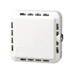 This off white plastic thermostat guard features a solid base and snap-on cover secured with a lock and key. Double-wall construction protects thermostats from tampering and damage in commercial or industrial environments. Inside dimensions: 4-7/16 in H x 4-7/16 in W x 2-1/4 in D; outside: 5-5/8 in H x 5-5/8 in W x 2-5/8 in D.