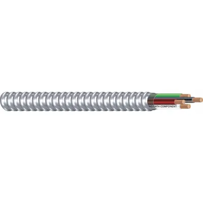 SOUTHWIRE Metal Clad Armored Cable: 12 AWG, 3 Conductors, Copper, 250 ft, Aluminum - Standard Metal-Clad Cables