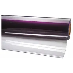 PVC replacement strips in smooth, clear finish, supplied in a 60-foot roll. Suitable for use as industrial door curtains to help control temperature, dust, and noise in facilities. Minimum operating temperature 0°F.