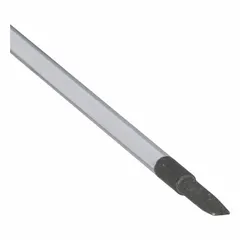 This precision slotted screwdriver features a 5/64 in tip size and a standard length of 6 1/4 in overall. It is not insulated and is suited for detailed assembly and repair tasks in electronics, instrumentation, and light mechanical work.