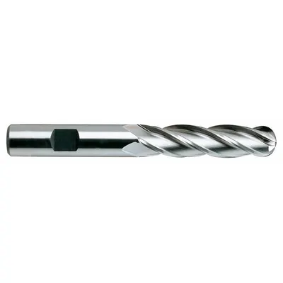 YG-1 Ball End Mill: Cobalt, TiCN Coated, 4 Flute, 5/16" Mill Dia, 1-3/8" LOC - General Purpose Cobalt Ball End Mills