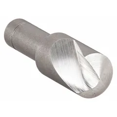 This KEO countersink features a 120° included angle and a single-flute design for fast cutting. The body diameter is 1-1/4 inches, and it is made from cobalt for durability. Typical applications include creating conical recesses for flat-head screws and deburring holes in metal workpieces.