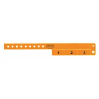 ID Wristband: Stubs Void If Detached, 10 in Overall Lg, 3/4 in Overall Wd, Vinyl, Orange, 500 PK (MPN VC3-04)