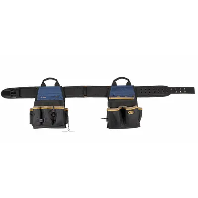 CLC 5609 Padded Electrician Tool Belt, 29-46 in Waist, 20 Pockets, Black - Tool Belts
