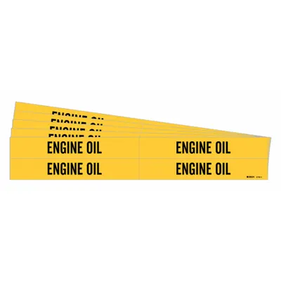 BRADY Engine Oil Adhesive Pipe Marker - Engine Oil Adhesive Pipe Markers