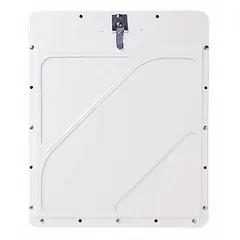 Aluminum back plate placard holder for mounting and displaying placards on vehicles. Measures 11 7/8 inches wide by 13 3/4 inches high. Suitable for industrial fleet, hazardous material transport, and safety compliance applications.