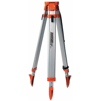 JOHNSON LEVEL Tripod: 4 ft – 5 ft, Laser Levels, Flat Head, Carrying Strap/Plumb Bob Hook - Laser Level Tripods