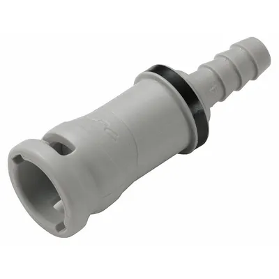 COLDER Quick Connection Coupling: Straight, 1/4 in ID Size, Barbed x Barbed, Polypropylene - Polypropylene Quick-Disconnect Tube Fittings