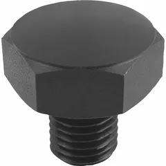 This positioning foot features a convex steel face with black oxide finish and external M16 threads. The convex design accommodates slight angular misalignment, reducing stress on threaded connections. It is used for stable, adjustable support in jigs, workholding, and industrial equipment leveling.