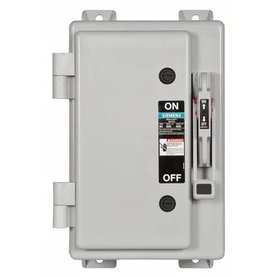 Siemens Safety Switch: Fusible, 60 A, Three Phase, 600V AC, Non-Metallic - Fusible Safety Switches