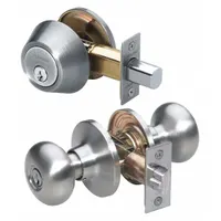 MASTER LOCK Door Locket-Deadbolt Combo: Office Knob Locksets, Nickel (MPN BCC0615KA4)