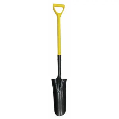 WESTWARD Drain Spade: Steel Blade, 14 ga, D-Grip Handle Type, Fiberglass Handle - Drain Spades