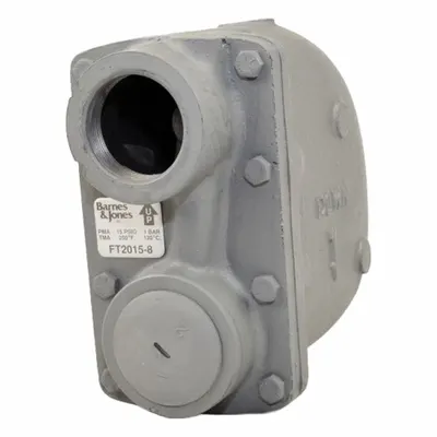 BARNES & JONES Steam Trap: Cast Iron, 2 in FNPT, 11,445 lb/hr, 15 psig Max., 345°F Max. - Cast Iron H-Pattern Float & Thermostatic Steam Traps