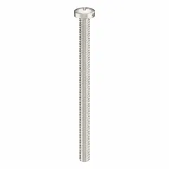 Pan head machine screws with M4x0.70 thread, 60 mm length, made from 18-8 stainless steel with a plain finish. Phillips drive with #2 drive size. Supplied in a 25-pack. Suitable for general fastening applications requiring corrosion resistance.
