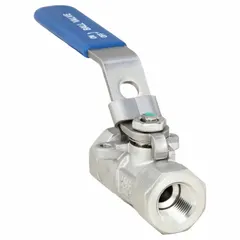 APPROVED VENDOR 316 Stainless Steel Ball Valve, 3/8" FNPT x FNPT, Locking Lever Handle