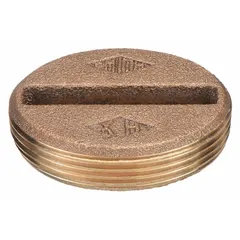 This cast bronze cleanout plug is designed for floor cleanout applications, providing access to drain lines for inspection and clearing blockages. It has a 3-inch overall diameter and 1-inch overall height, with a corrosion-resistant cast bronze finish. The plug is included and installs flush with the floor.