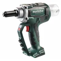 Brushless cordless riveting tool for installing blind rivets in metal fabrication, automotive repair, and general assembly. Operates on 18 V DC with 2,248 lbf pulling force and 15/16 in stroke. Includes Quick Change Nozzle. Tool only, battery and charger sold separately