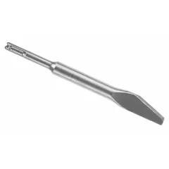 This chisel bit is designed for use with SDS-Plus hammer drills. With a 3/8 in head width and 8 in overall length, it is suited for mortar removal in masonry restoration and renovation work. The 5/8 in shank diameter ensures a secure fit in compatible hammer drills.