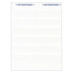 Polyester wraparound label with white matte finish. Designed for wire gauges 10 AWG to 6 AWG. Used for permanent identification of wires and cables in control panels, electrical installations, and maintenance applications. Resists abrasion, solvents, and high temperatures.