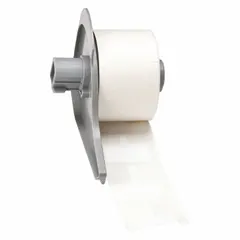 T-shaped wraparound label for wire and cable identification. White matte polypropylene construction. Measures 1 3/16 in x 25/32 in. Compatible with M710 printer series; requires M7-R4300 ribbon.