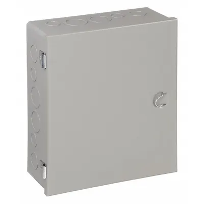 WIEGMANN Enclosure: Steel, 12 in x 10 in x 4 in, NEMA 1, Solid Cover, Hinged, Included - Steel Indoor Enclosures with Hinged Covers