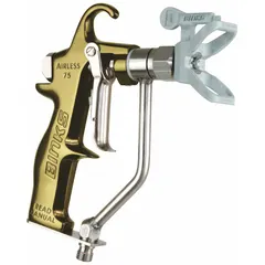 Gray twist tip for airless spray guns, designed for paint application. Includes seal gasket. Compatible with Binks MAG II series and model 0511-MHFO. Used in industrial finishing and maintenance painting.