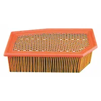 Rectangular panel engine air filter with an overall length of 12 5/16 inches. Designed for use in Ford buses. Helps ensure clean air intake for internal combustion engines in heavy-duty transit applications