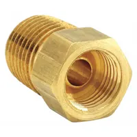 Flared Fitting Adapter: 1/4 in OD x 1/4 in Pipe Fitting Size, Flared/Threaded, Brass, 25 PK (MPN 48IFHD-4-4)