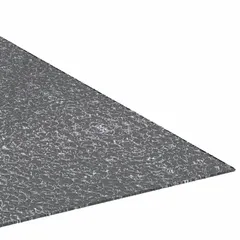 Heavy-duty indoor/outdoor scraper mat with spaghetti-loop construction for scraping dirt and draining moisture. Made of gray vinyl, 4 ft x 6 ft, 11/20 in thick. Suitable for entrances in commercial or industrial facilities to reduce slip risks and keep floors clean.