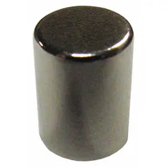 Neodymium disc magnet with 3/16 in outside diameter, 0.25 in thickness, and 1.4 lbf max pull force. Suitable for holding, positioning, and retrieval of ferrous parts in light-duty fixturing, jigs, and magnetic sweeps.