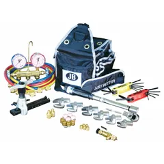 This analog mini-split manifold gauge and tool kit is designed for servicing, evacuating, and charging mini-split air conditioning systems using R-410A refrigerant. The kit includes a Patriot™ Manifold with R-410A gauges, two valves, three hoses, and a 2 1/2 in gauge.