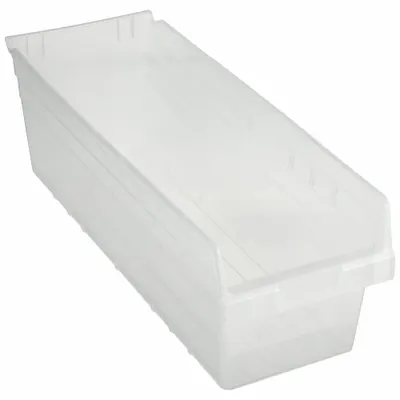 QUANTUM STORAGE SYSTEMS Shelf Bin: 23 5/8 in Overall Lg, 8 3/8 in x 8 in, Clear - Clearview Plastic Shelf Bins