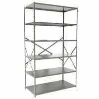 HALLOWELL Metal Shelving: Standalone, Medium-Duty, 48 in x 24 in, 84 in Overall Ht, 6 Shelves (MPN F4711-24HG)