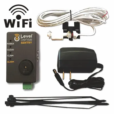 SUMP ALARM Water Alarm: High Level, 120V AC, Auto/Manual, 85 dB, Audio/Visual, 2 Alarm Inputs - Wi-Fi Enabled Liquid-Level Alarms