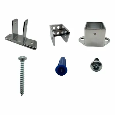 HADRIAN Panel Post Kit: Chrome Zamac - Brackets, Alcove Clips & Channels for Bathroom Partitions