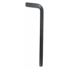 L-shaped hex key with a 14 mm metric tip size, long length, and two tips. Made from alloy steel with a black oxide finish. Used for tightening or loosening socket-head cap screws and set screws in machinery and equipment maintenance.