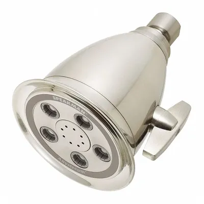 SPEAKMAN Fixed Showerhead: Hotel S-2005-HB, 2 gpm Fixed Showerhead Flow Rate, Brass/Plastic - Multi-Pattern Fixed Showerheads