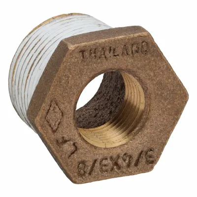 OEM APPROVED VENDOR 3/4 in x 3/8 in Class 125 Brass Reducer with - Threaded Low-Pressure Pipe Fittings for Potable Water with Thread Sealant