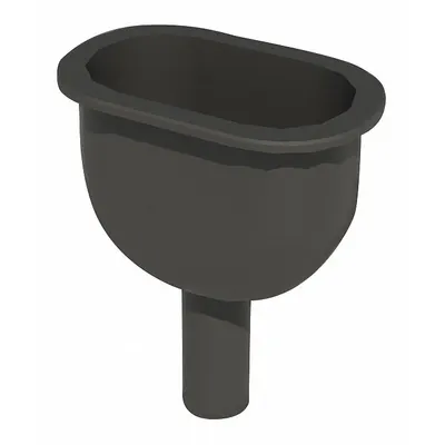 INSTOCK Laboratory Cup Sink: Oval, 6 in Bowl Lg, 3 in Bowl Wd, 3 3/4 in Bowl Dp - Corrosion-Resistant Laboratory Sinks